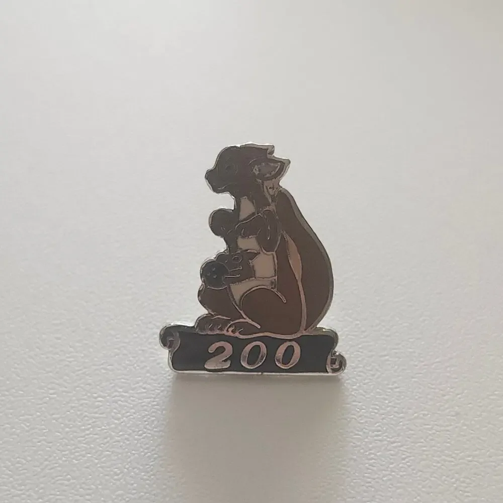 Vintage Bowling Achievement Pins 200 Game 500 Series Kangaroo Joey Enamel Pair